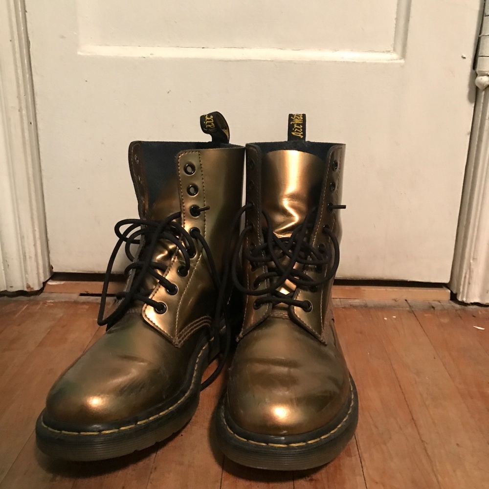 Gold Doc Martens